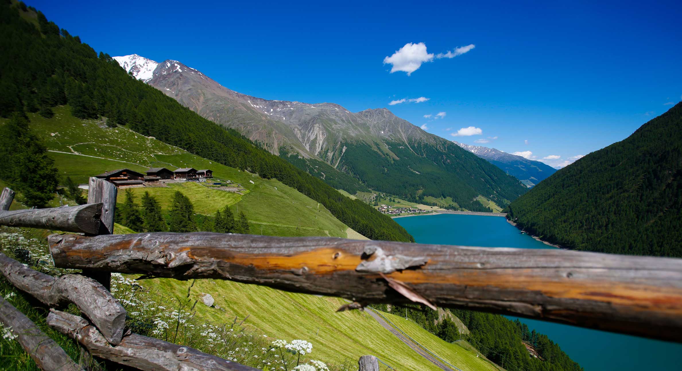 Spring in Vernagt at the lake in Val Senales